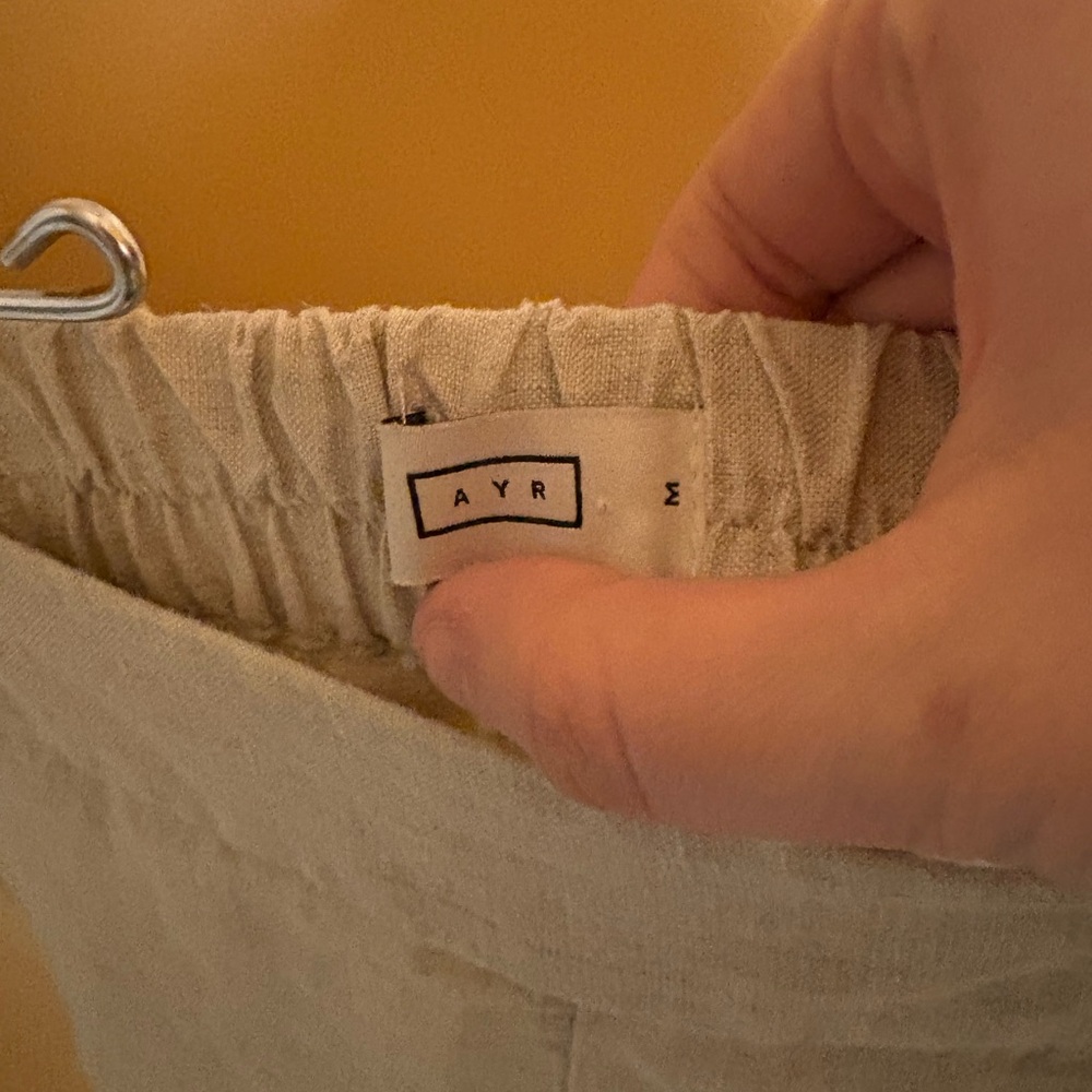 AYR Alfresco 100% linen cream pants - Picture 3 of 5